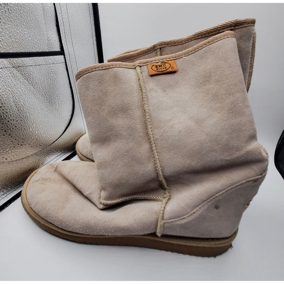 EMU Ridge Womens Shearling Lined Mid-Calf Winter Boots - Beige Size 10 USED - Picture 1 of 6